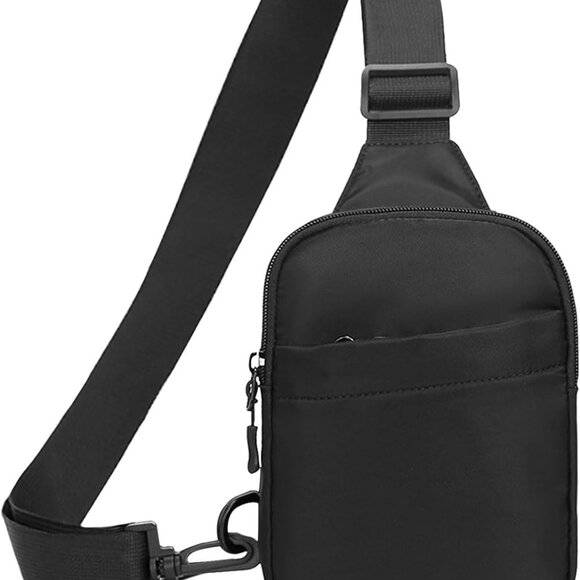 Sleek and Stylish Black Sling Bag - Adjustable, Lightweight for Daily Essentials - Picture 1 of 8